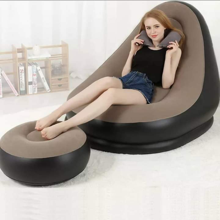 Inflatable seat + ottoman+electric pump