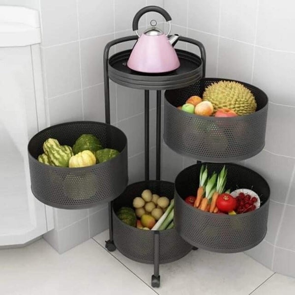 Metallic rotating vegetable basket