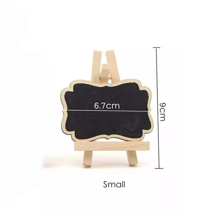 Mini wooden blackboard set of 10 plus 1 pen