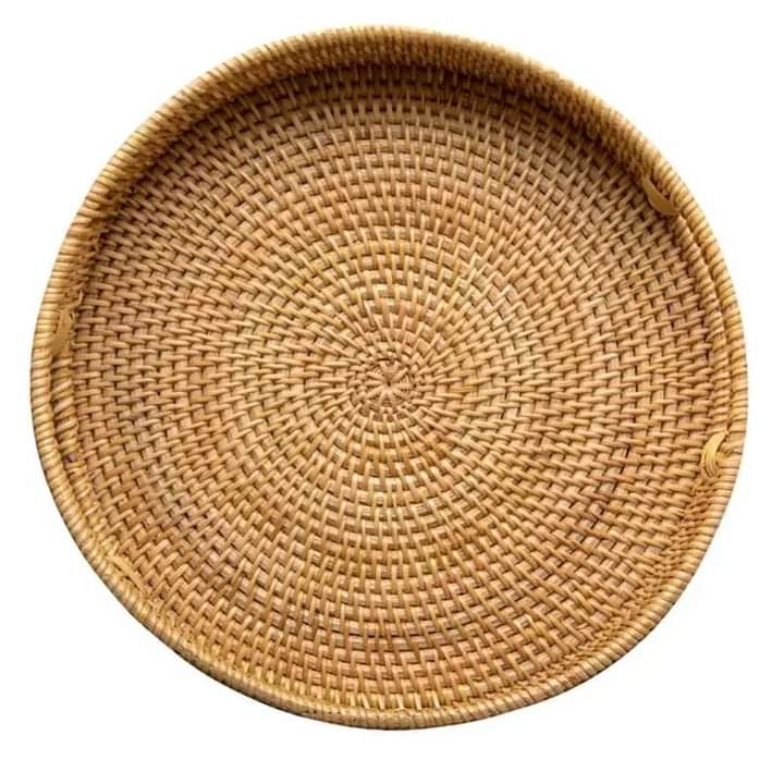 Round rattan tray/basket