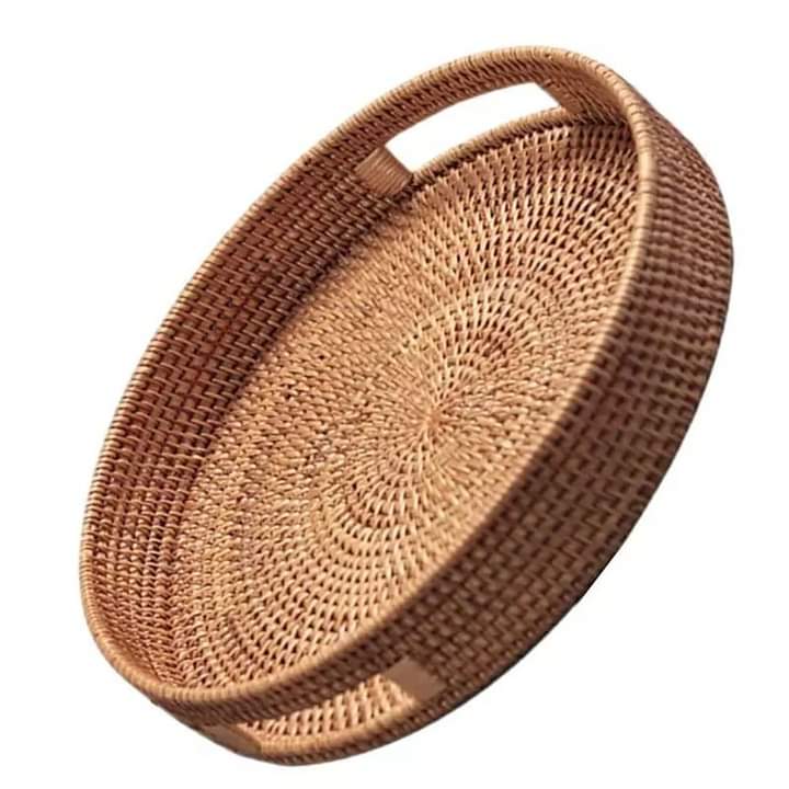 Round rattan tray/basket