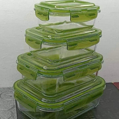 4Pc Borosilicate glass storage containers