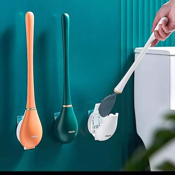 Silicone wall mount toilet brush