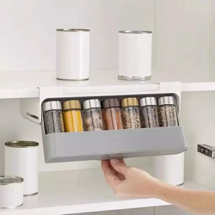 Under the shelf spice holder rack