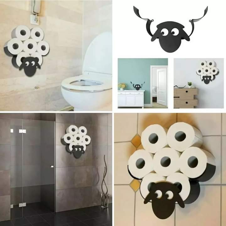 Sheep themed toilet paper holder