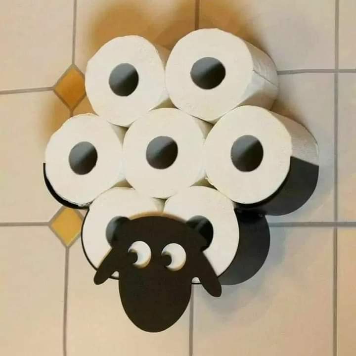 Sheep themed toilet paper holder