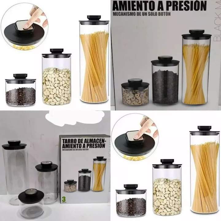 3pcs airtight glass containers