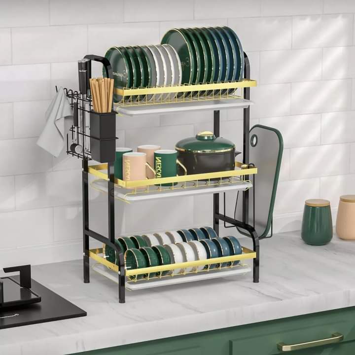 3 tier dish rack drainer