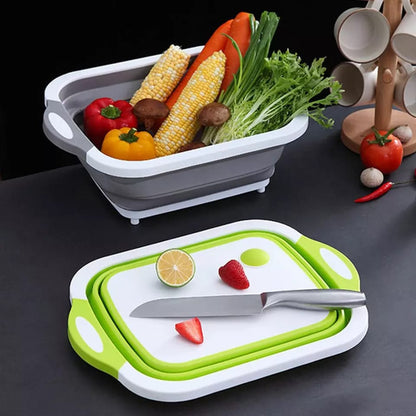 Foldable chopping board/drainer