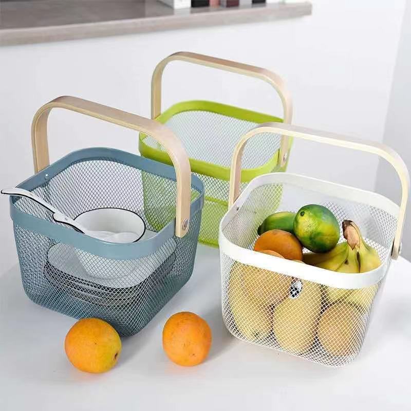 Metal Mesh Multifunctional Storage Basket Black