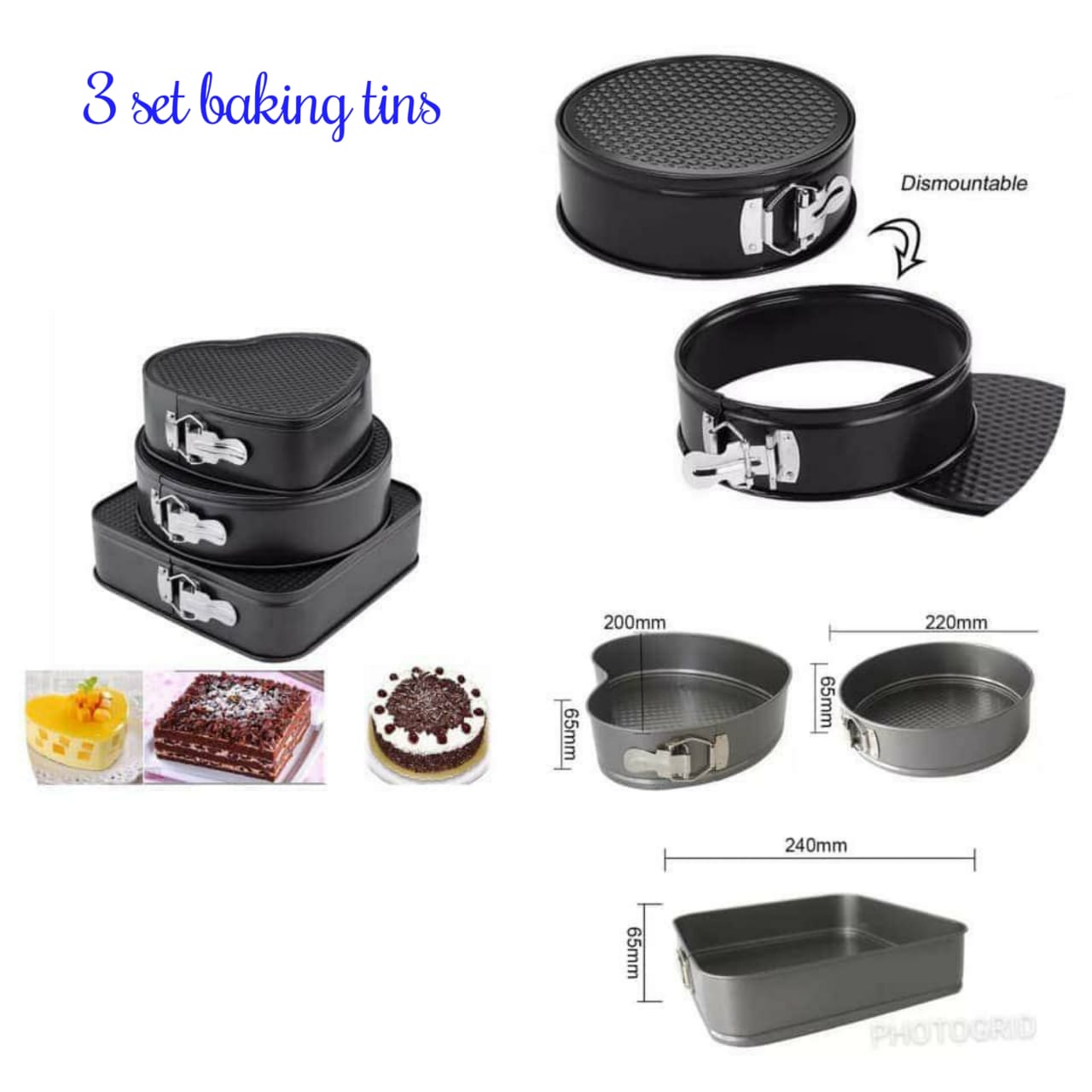 Non stick baking tins