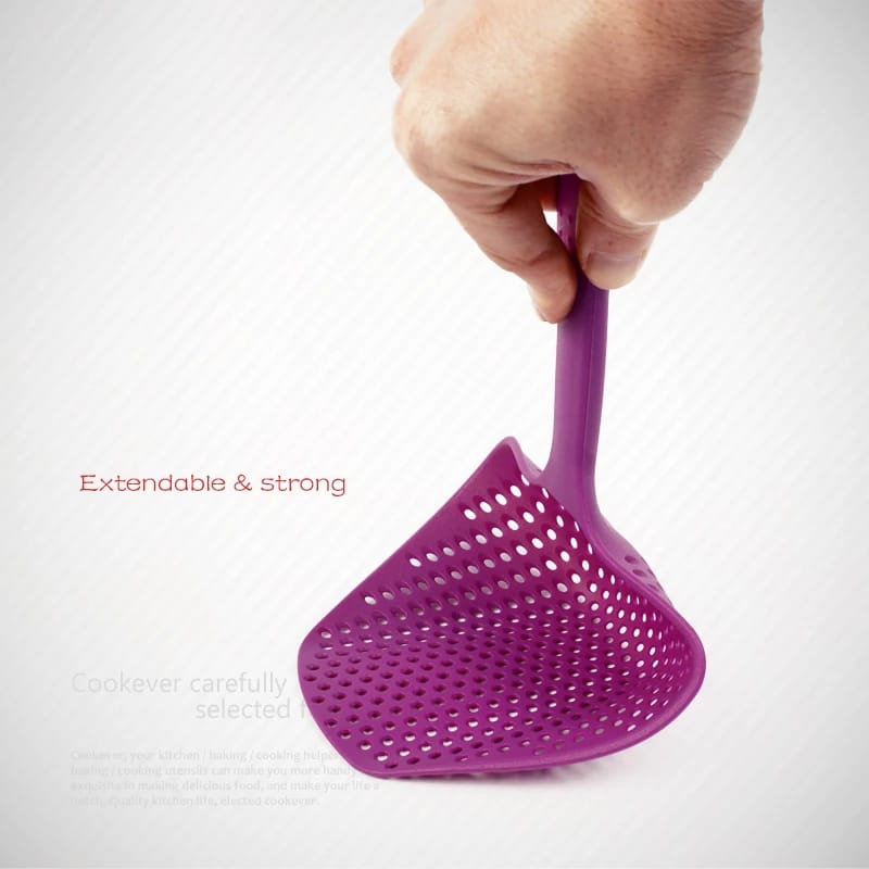 Heat resistant sieve spoon