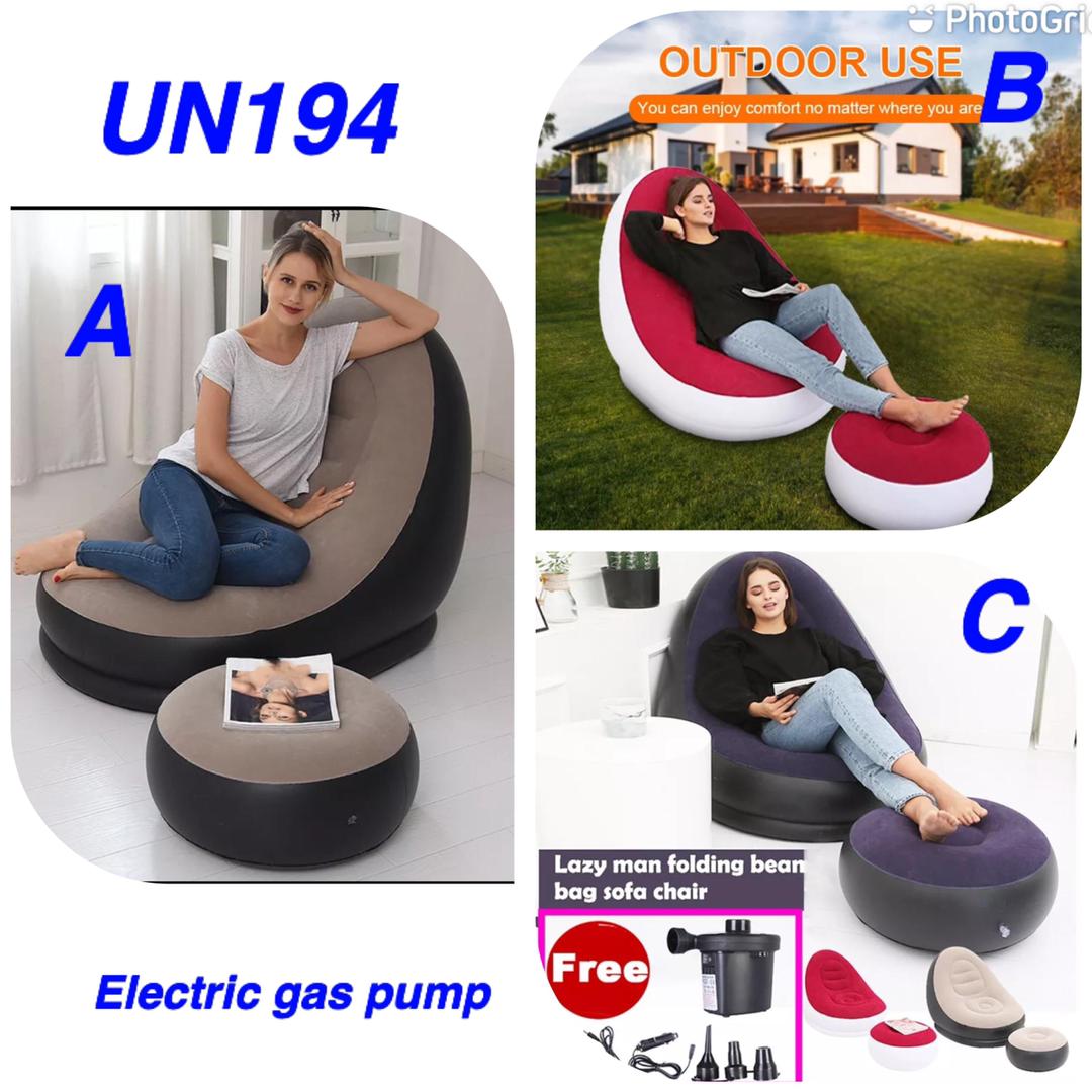 Inflatable seat + ottoman+electric pump