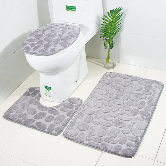 3pcs non slip,absorbent microfiber bathroom mat