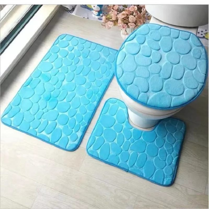 3pcs non slip,absorbent microfiber bathroom mat