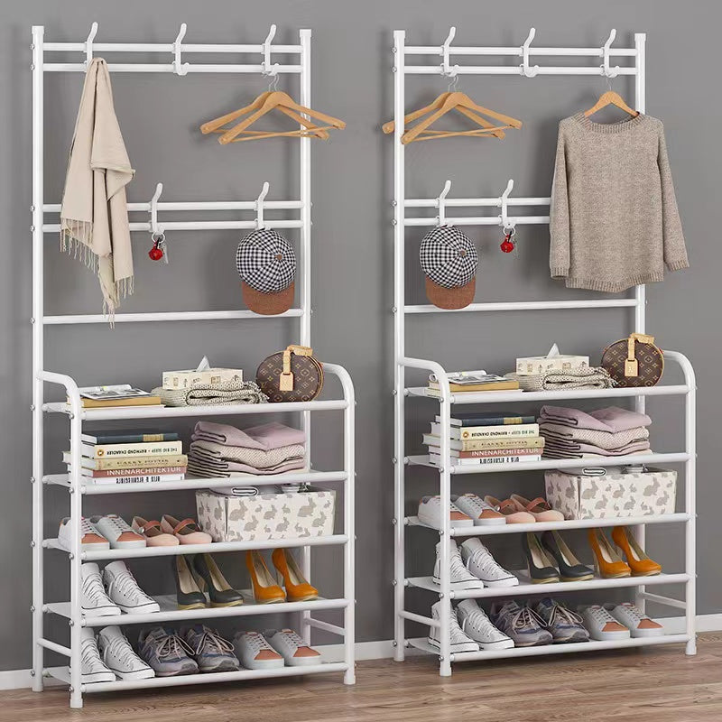 3 in 1 Entryway Coat Rack with Shoe Bench Tier