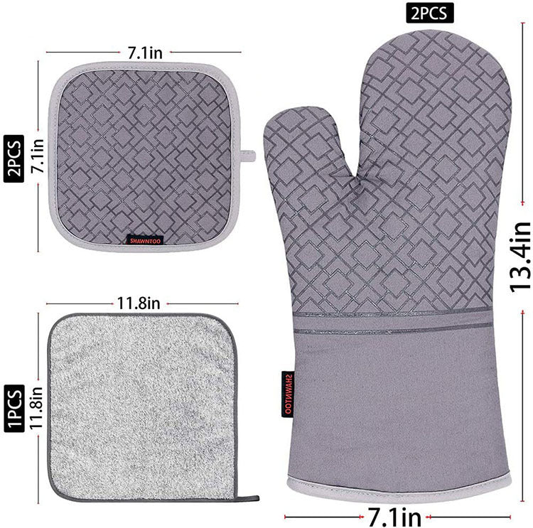 6pcs set high heat resistant oven mitts