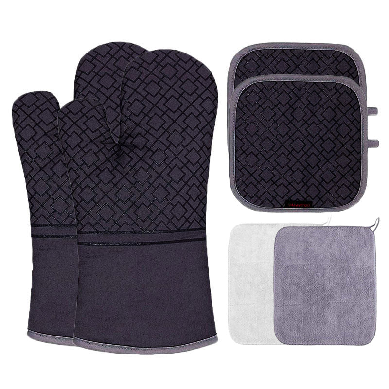 6pcs set high heat resistant oven mitts