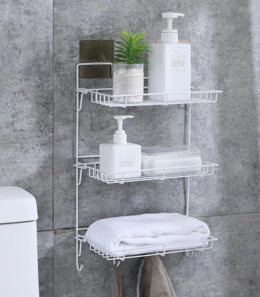 Metallic Hanging Bathroom Organizer