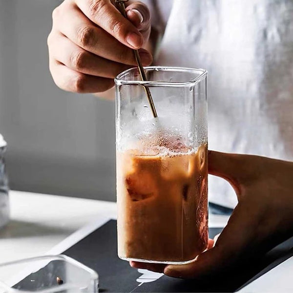 Transparent Borosilicate Rectangle Glass Cup