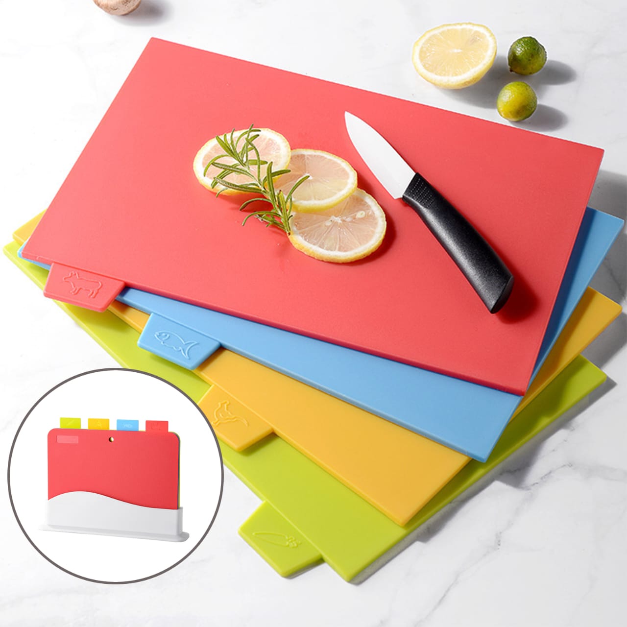 4 in 1 Chopping Boards Plus Stand