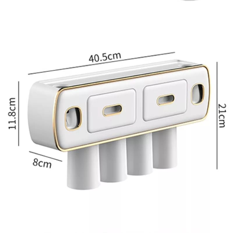 Wall Mounted Self-adhesive Toothpaste with Toothbrush Holder