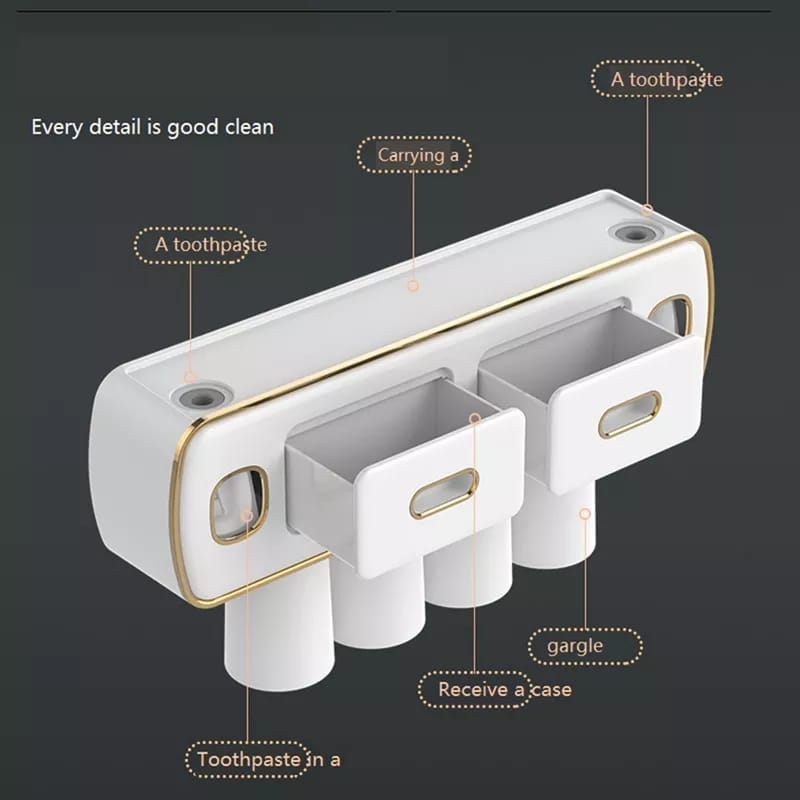 Wall Mounted Self-adhesive Toothpaste with Toothbrush Holder