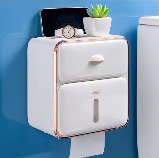 Double Layer Waterproof Toilet Paper Dispenser