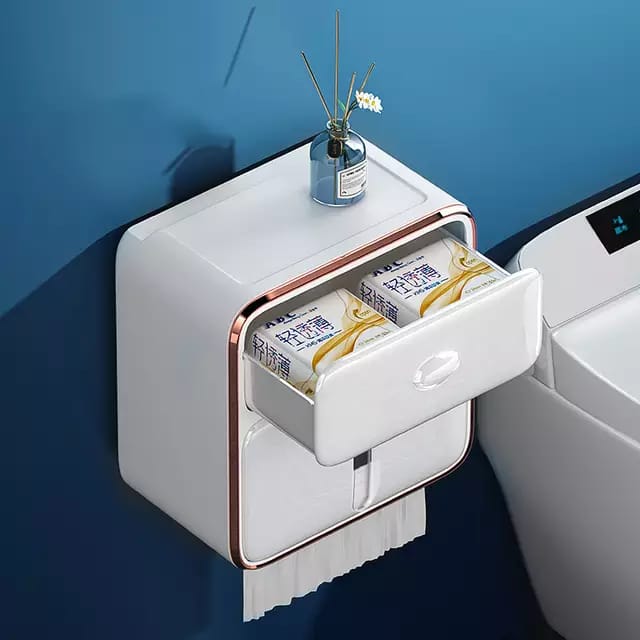 Double Layer Waterproof Toilet Paper Dispenser