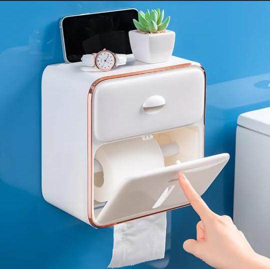 Double Layer Waterproof Toilet Paper Dispenser