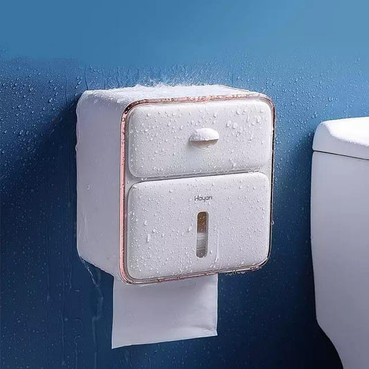 Double Layer Waterproof Toilet Paper Dispenser