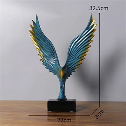 Winged Eagle Resin Statue Decor