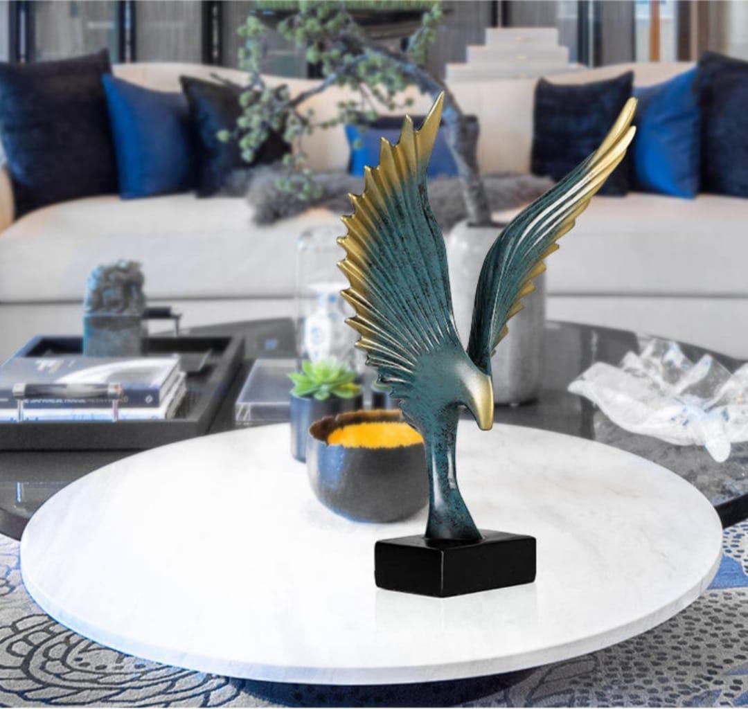 Winged Eagle Resin Statue Decor