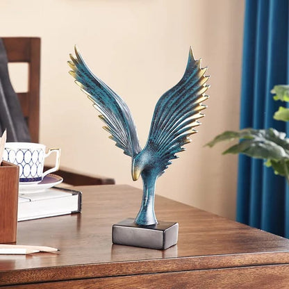 Winged Eagle Resin Statue Decor