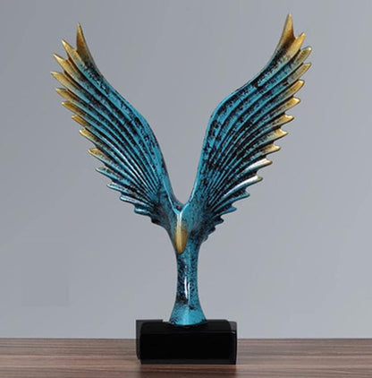 Winged Eagle Resin Statue Decor