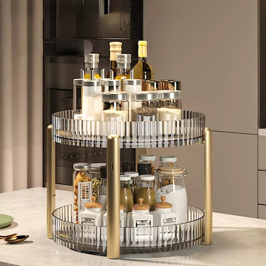 Rotating 2 Tier Decorative Organizer