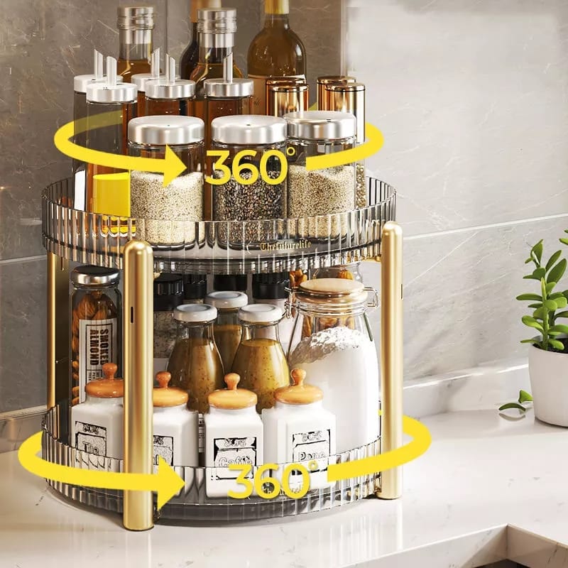 Rotating 2 Tier Decorative Organizer