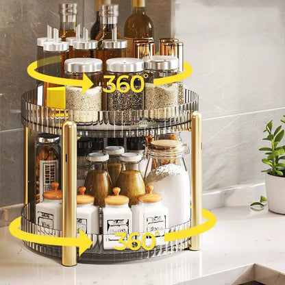 Rotating 2 Tier Make Up Organizer Spice Organizer