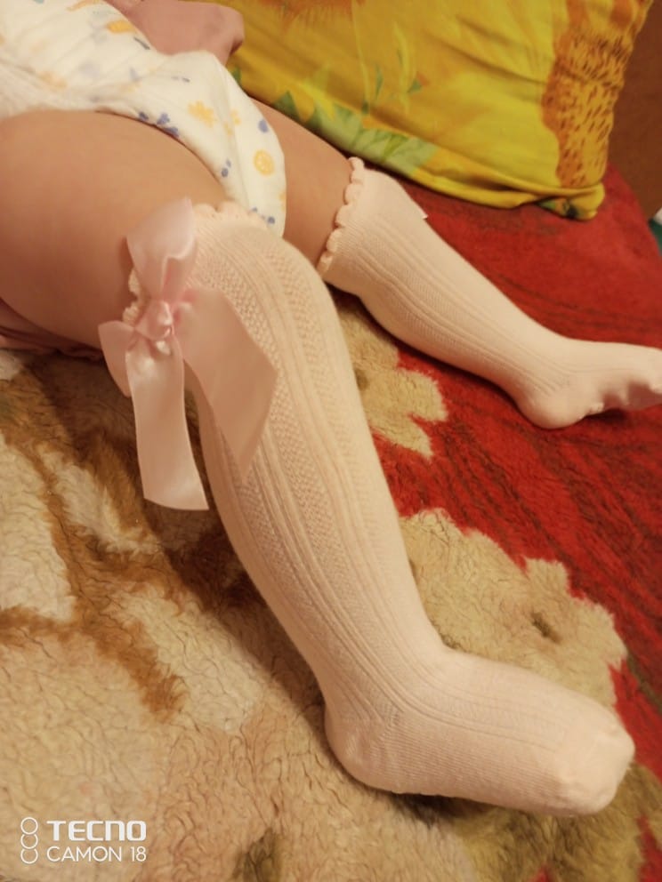 Cotton Bow Baby Girls Knee High Socks