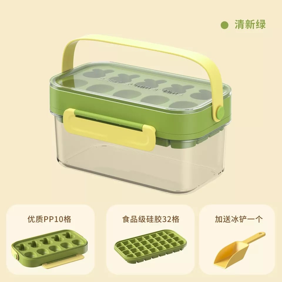 Double Layer 4 in 1 Ice Cube Tray with Lid