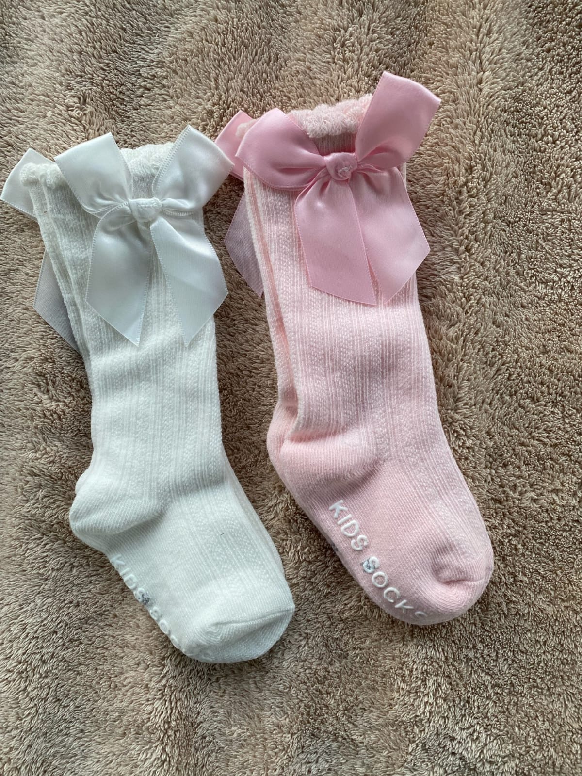 Cotton Bow Baby Girls Knee High Socks