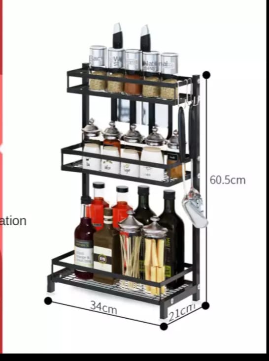 3 Tier Metallic Fruit Rack