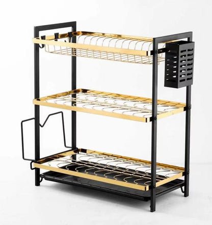 3 Tier Metallic Gold Utensils Rack