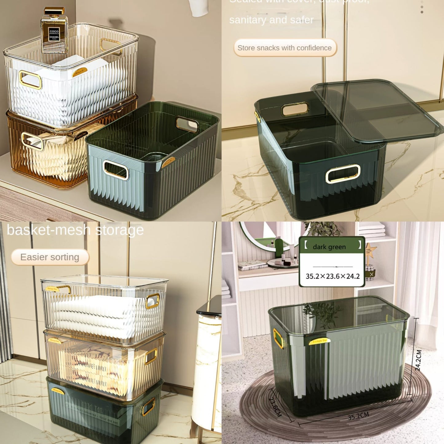 Luxury Transparent Household Storage Box