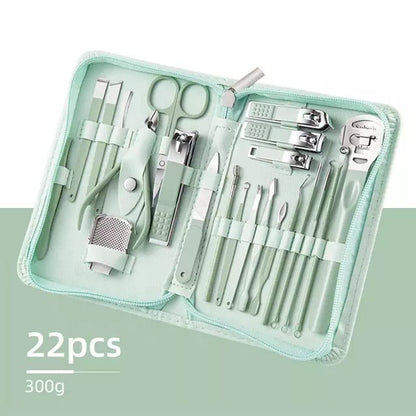 22Pc Manicure and Pedicure Nail Grooming Kit Set