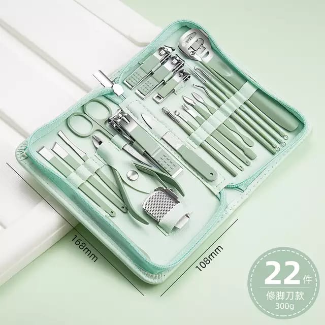 22Pc Manicure and Pedicure Nail Grooming Kit Set