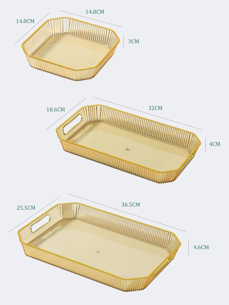 3Pcs Nordic Multipurpose Rectangular Storage Tray