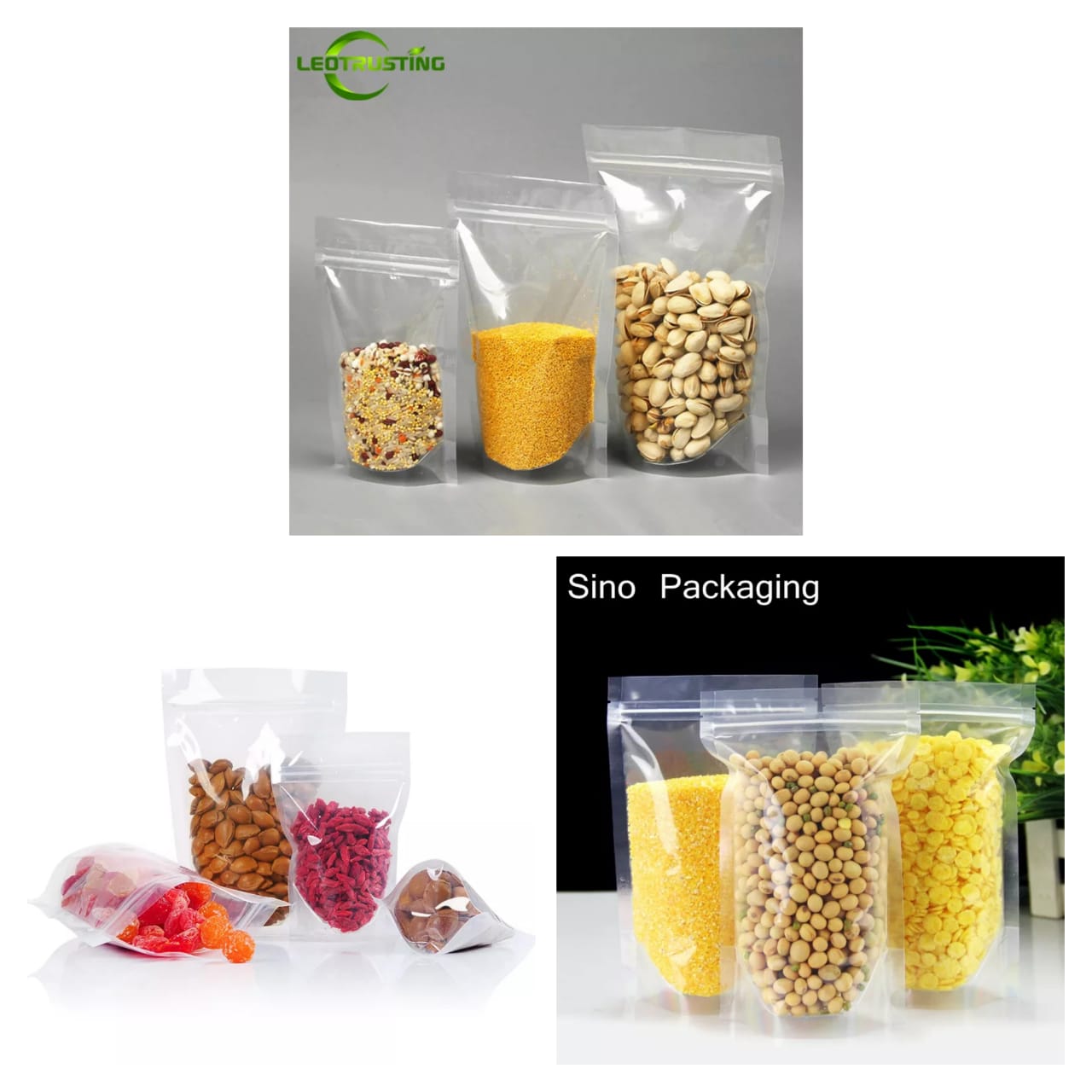 High Clear Stand Up Ziplock Bags