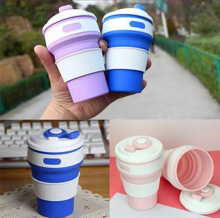 Folding portable silicon collapsible cup