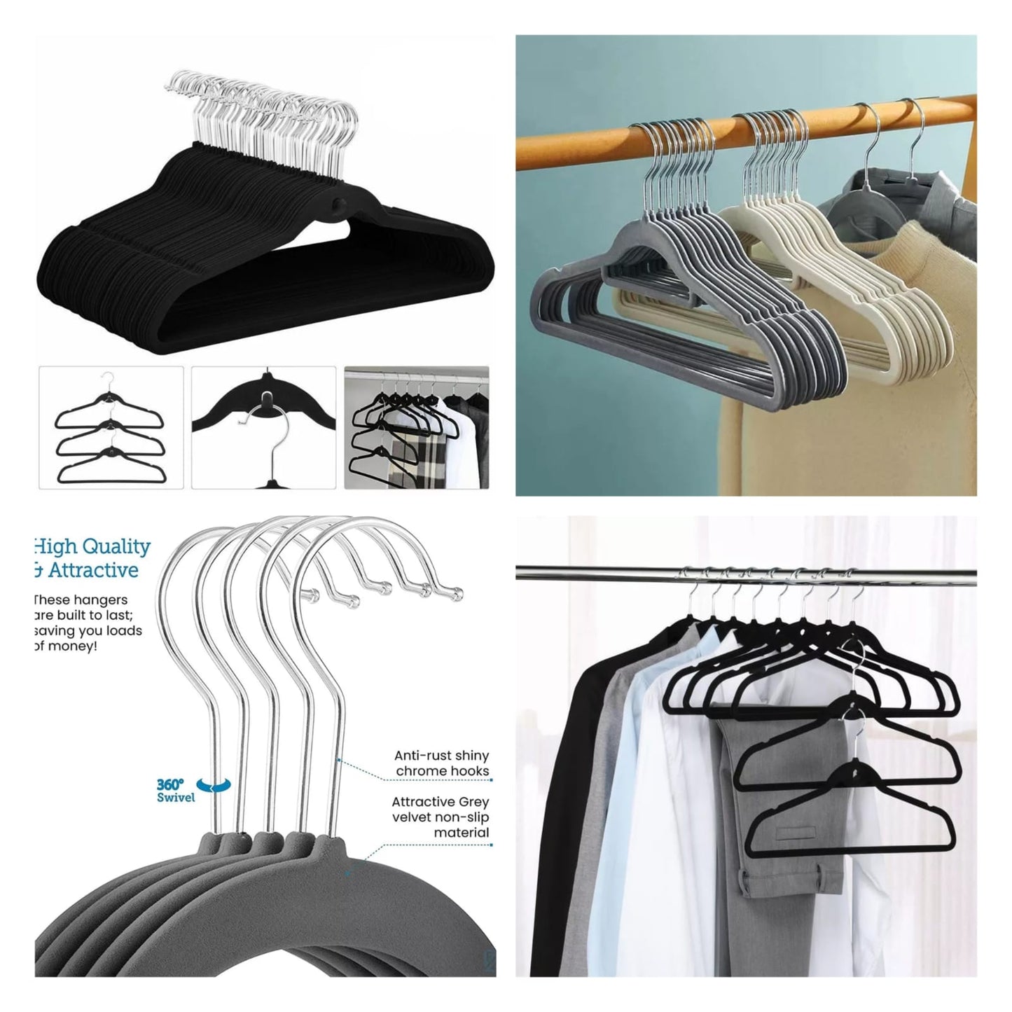 Velvet Hangers 360Degrees Rotatable